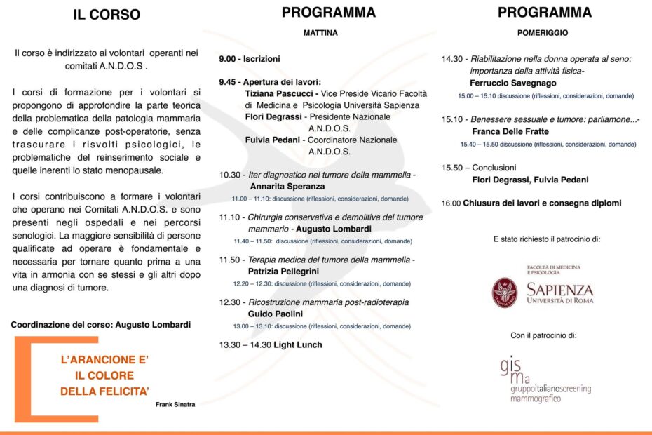 Corso formazione ANDOS volontari 2022 2