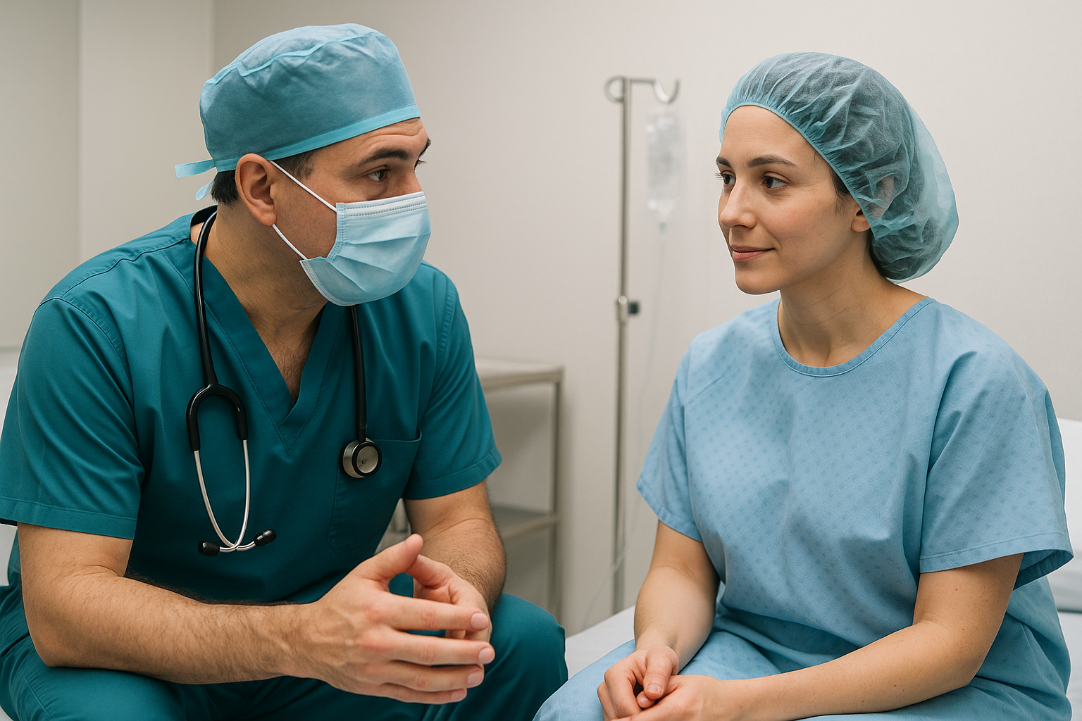 Incontro tra medico e paziente prima di un intervento chirurgico
